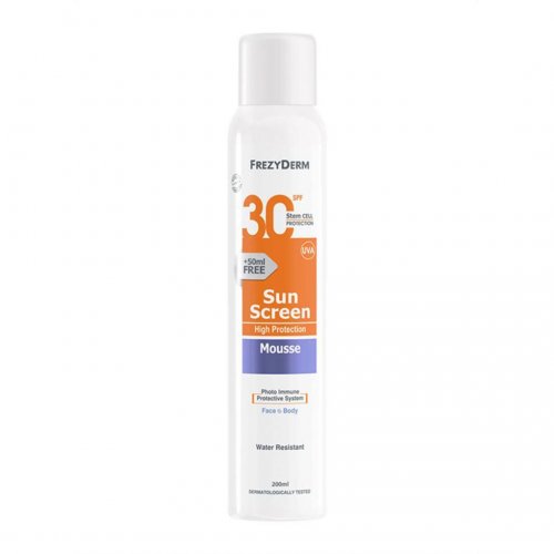 Frezyderm Sunscreen Mousse SPF30 Αντηλιακό Μους για Πρόσωπο & Σώμα, 200ml